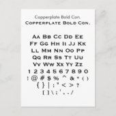 Koperplaat Vet Kon. - Datablad Zazzle Font Sampler Briefkaart (Voorkant)