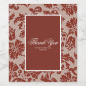 Koperroest damast  wijn etiket (Enkel label)