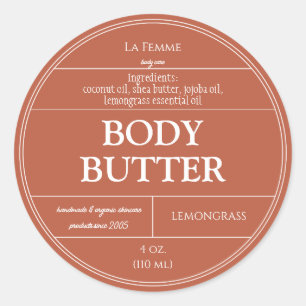 Koperroest & Witte Boho Cosmetisch Productlabel Ronde Sticker