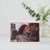 Koperroze met Very Merry Holiday Feestdagenkaart (Staand voorkant)