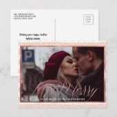 Koperroze met Very Merry Holiday Feestdagenkaart (Voorkant / Achterkant)