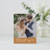 Koperscriptweddenschap Bedankt Verticaal Briefkaar Briefkaart (Staand voorkant)