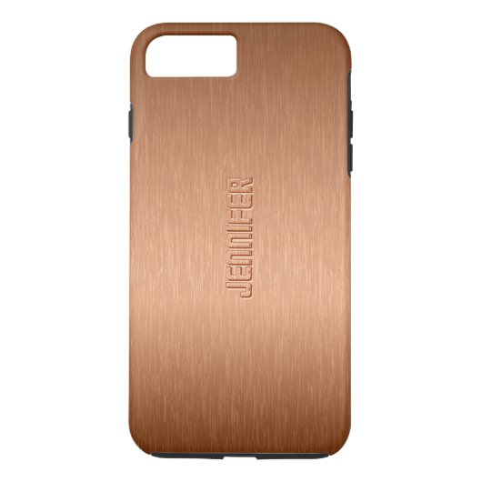 Kopertinten geborsteld aluminium look Case-Mate iPhone case (Achterkant)