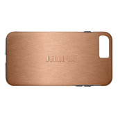 Kopertinten geborsteld aluminium look Case-Mate iPhone case (Achterkant (Horizontaal))