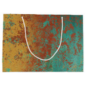 Koperturquoise Blauw Oranje bruine textuur Groot Cadeauzakje (Achterkant)