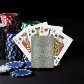 koperturquoise bloem pokerkaarten
