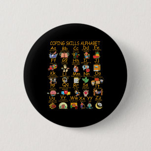 Kopervaardigheden Alfabet Mental Health Awareness  Ronde Button 5,7 Cm
