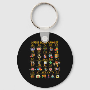 Kopervaardigheden Alfabet Mental Health Awareness  Sleutelhanger