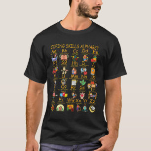Kopervaardigheden Alfabet Mental Health Awareness T-shirt