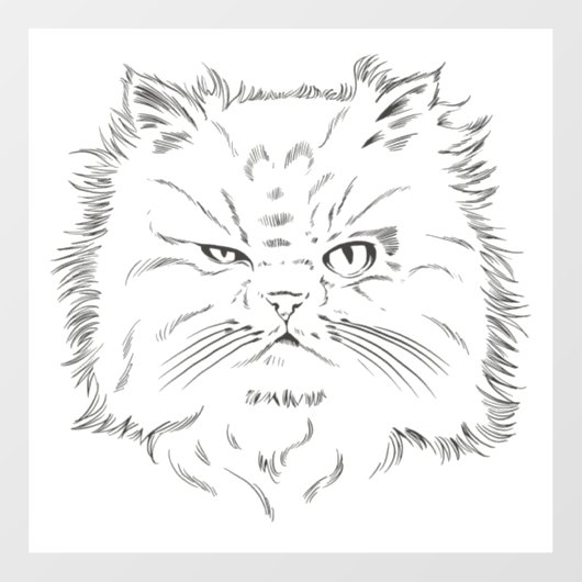 Kopfzeichnung einer Perserkatze Raamsticker (Vel)