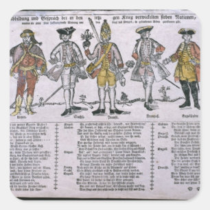 Kopie en discussie van de naties vierkante sticker