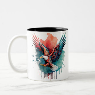 kopie van Be Eagle, vliegen, grappig Tweekleurige Koffiemok