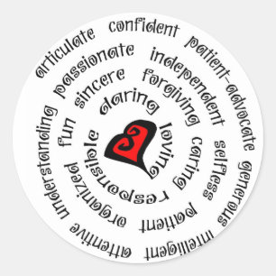 kopie van de hartverpleegster ronde sticker