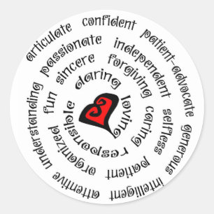 kopie van de hartverpleegster ronde sticker