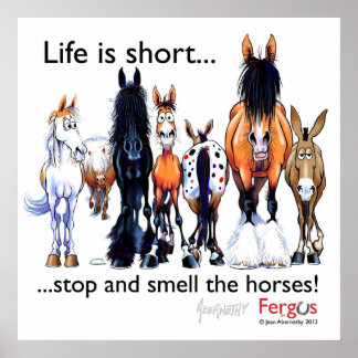 Kopie van Fergus de paarden is een korte stop en Poster