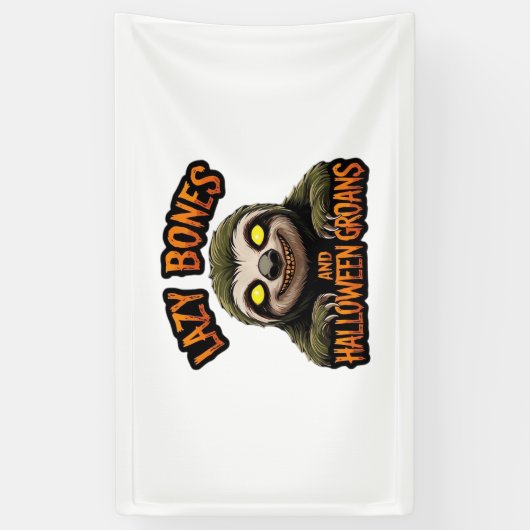 Kopie van Luie Botten en Halloween Groans - Creepy Spandoek (Verticaal)
