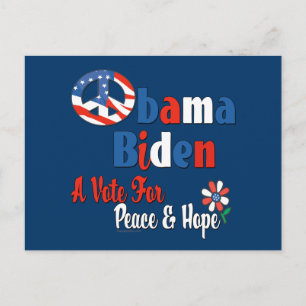 kopie van Obama Biden Peace and Hope 2008 Briefkaart
