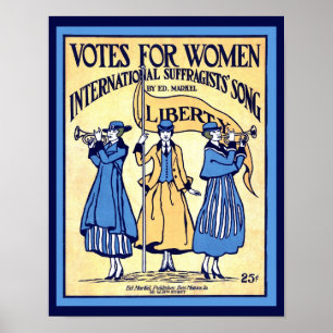 Kopie van Suffragettes stemblad Music Hoesje Poster