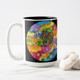 Kopje haan verliefd koffiemok tweekleurige koffiemok