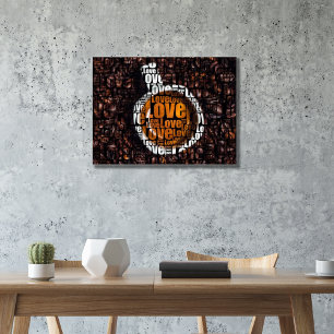 Kopje koffie Custom Afbeelding Love Typografie Poster