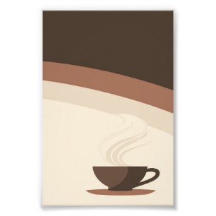 Kopje koffie in retro stijl foto afdruk