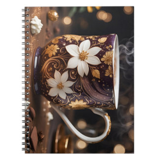Kopje koffie met chocolade notitieboek