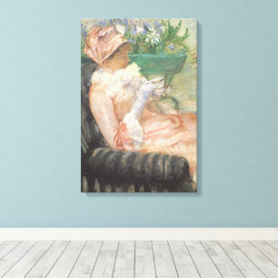 Kopje thee van Mary Cassatt, Vintage Impressionism Canvas Afdruk