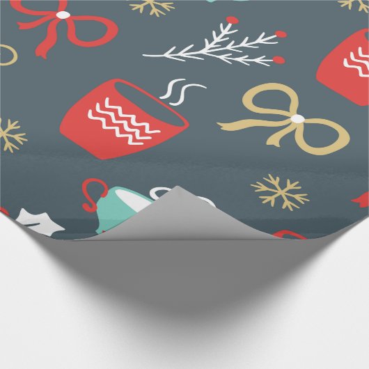 Kopjes Bogen Mistletoe en spar takken Cadeaupapier (Hoek)