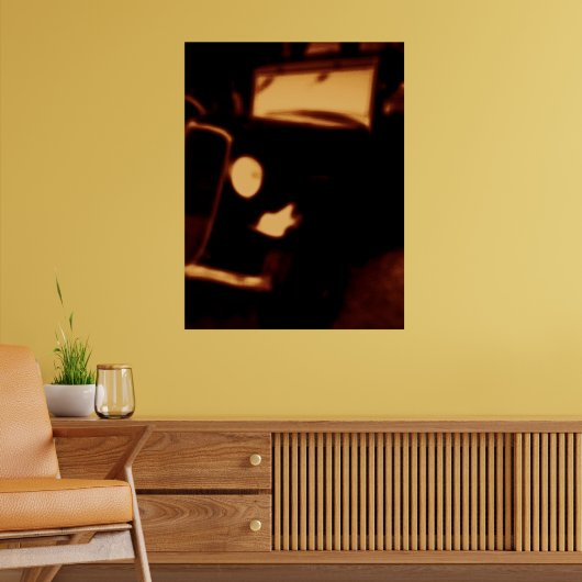 Koplamp Oude Auto – Retro Autogloeiing Poster (Woonkamer 2)