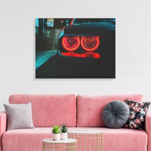 Koplampen Uitgerekte Canvas Print