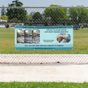 Koplampreiniging van mobiel voertuig aanpassen spandoek
