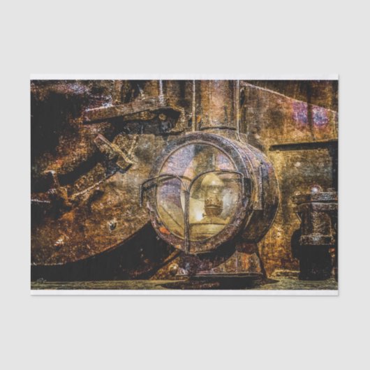 Koplicht van de  stoomtrein tissuepapier (Voorkant)