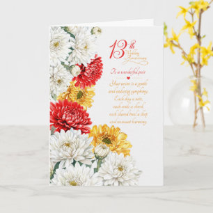 Koppel 13e verjaardag Sentimentele Chrysanten Kaart