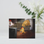 Koppel aardappelen met vader op de couche briefkaart (Staand voorkant)