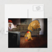 Koppel aardappelen met vader op de couche briefkaart (Voorkant / Achterkant)