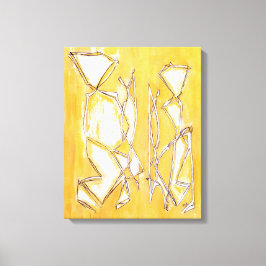 Koppel Abstract Helder Geel Kleurrijke Woonkamer Canvas Afdruk