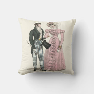Koppel Antieke Huwelijk 1823 Man Vrouw Mode Kussen