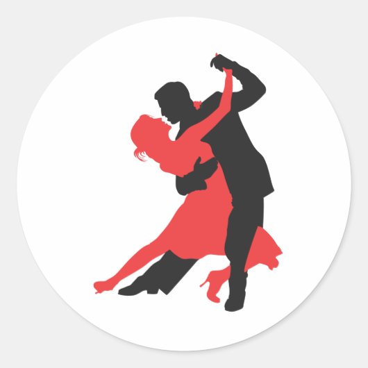 koppel dansen ronde sticker (Voorkant)