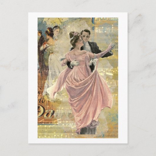Koppel dat danst briefkaart (Voorkant)