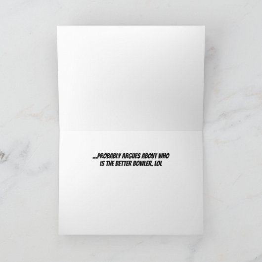 Koppel dat kommen samen grappige bowling multi-geb kaart (Binnen)