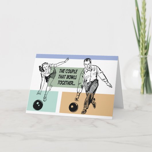 Koppel Dat Samen Bowlt Funny Bowling Multi-Gebruik Kaart (Voorkant)