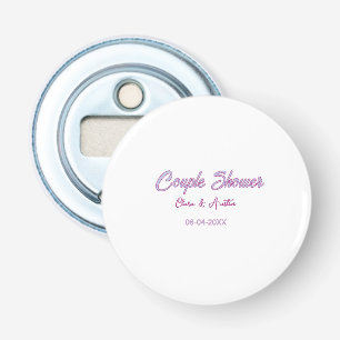 koppel douche naam datum grijs trendy eenvoudig ro button flesopener