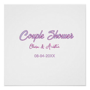 koppel douche naam datum grijs trendy eenvoudig ro perfect poster