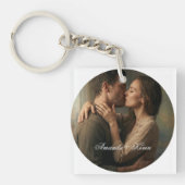 Koppel Foto & Aangepaste Naam Sleutelhanger (voorkant)