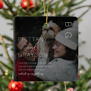 Koppel Foto Citaat Kerstmis Keramisch Ornament