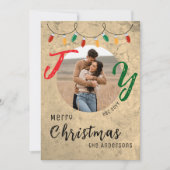 Koppel Foto Landelijke Vreugde Prettig Kerstfeest  Feestdagenkaart (Voorkant)