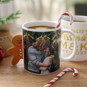 Koppel Foto Monogram Mistletoe Koffiemok