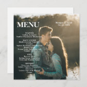 Koppel Foto Vierkant Trouwmenu Menu (Voorkant / Achterkant)