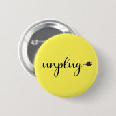 Koppel het stopcontact los met Script Text en Elec Ronde Button 5,7 Cm (Voorkant /achterkant)