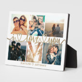 Koppel I LOVE YOU 6 Foto Collage Goud Fotoplaat (Zijkant)